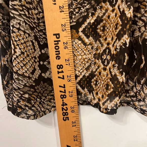 Sheer Boho beaded tank top Size Medium Snakeskin Browns Harlow Zee Tunic - Picture 9 of 9